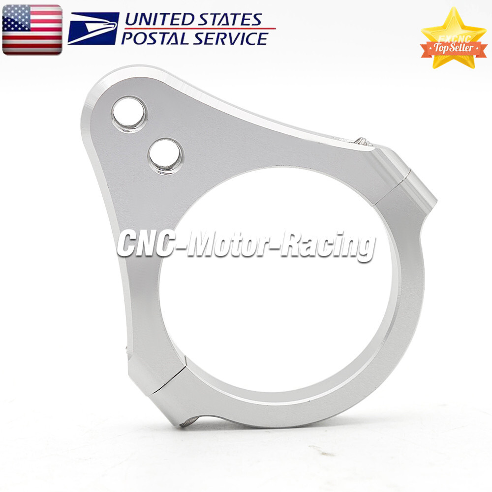 43mm Silver Universal Motorcycle Steering Damper Fork Frame Mount Clamp Bracket