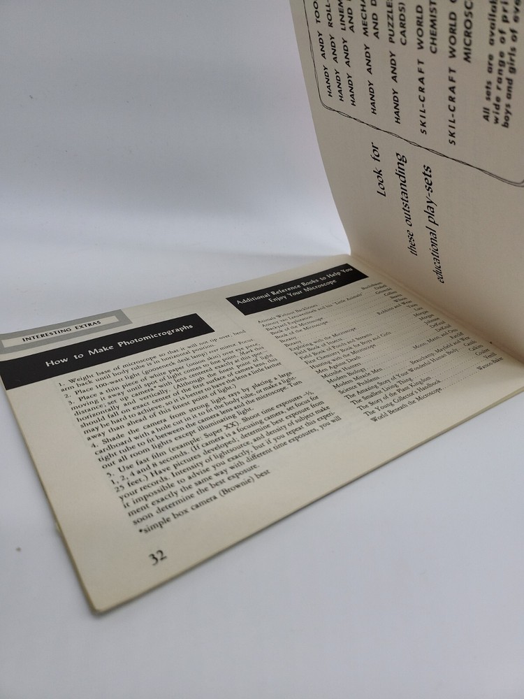 Vintage 1959 Skil Craft Microscope Instruction Manual Original