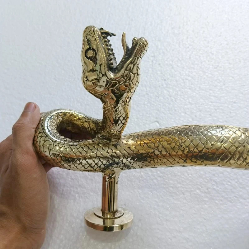strong hidden fix leg Brass Large SNAKE Python Curly body Old Style handle heavy