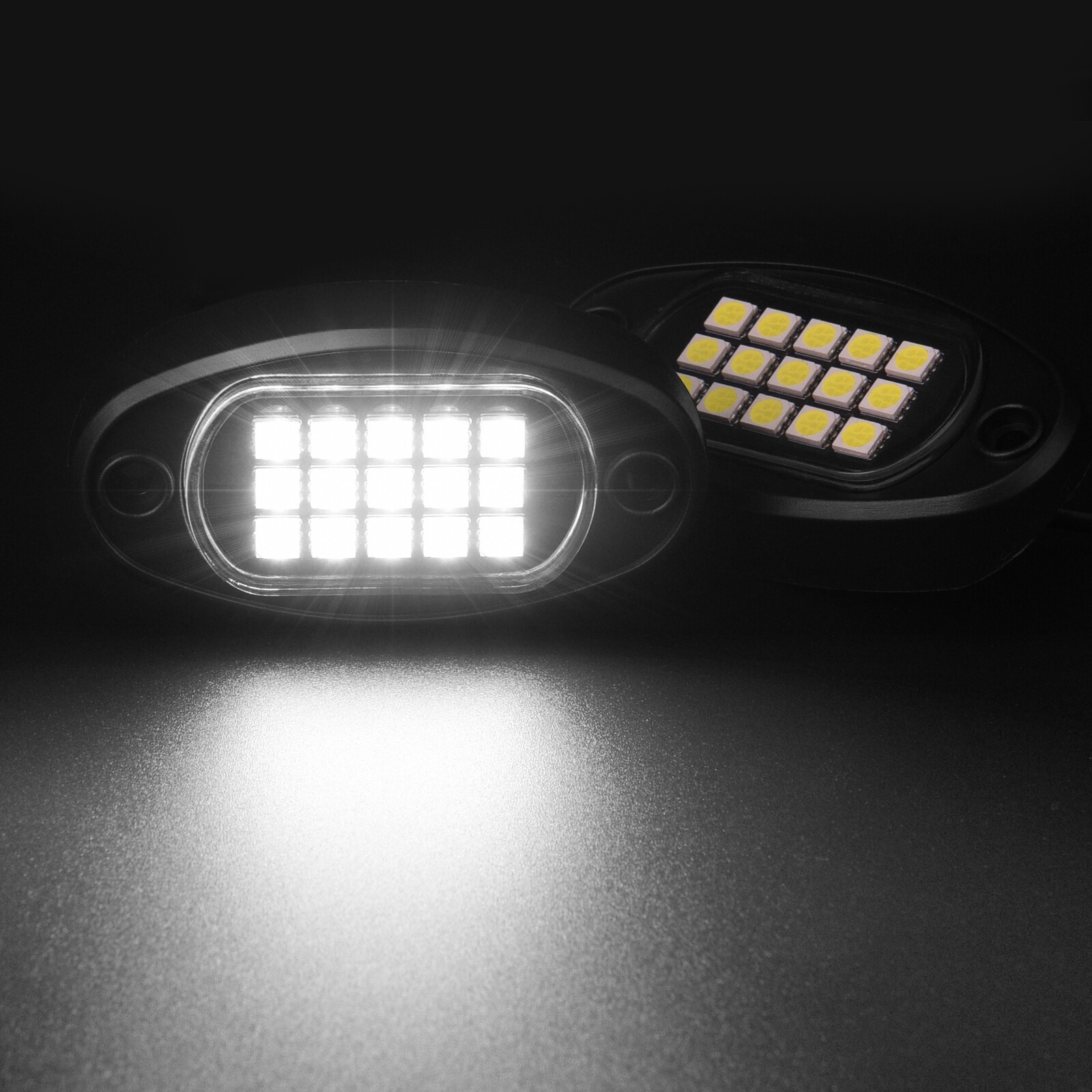 12x Pure White LED Rock Lights Underbody Glow Lamp for Offroad SUV Pickup Truck