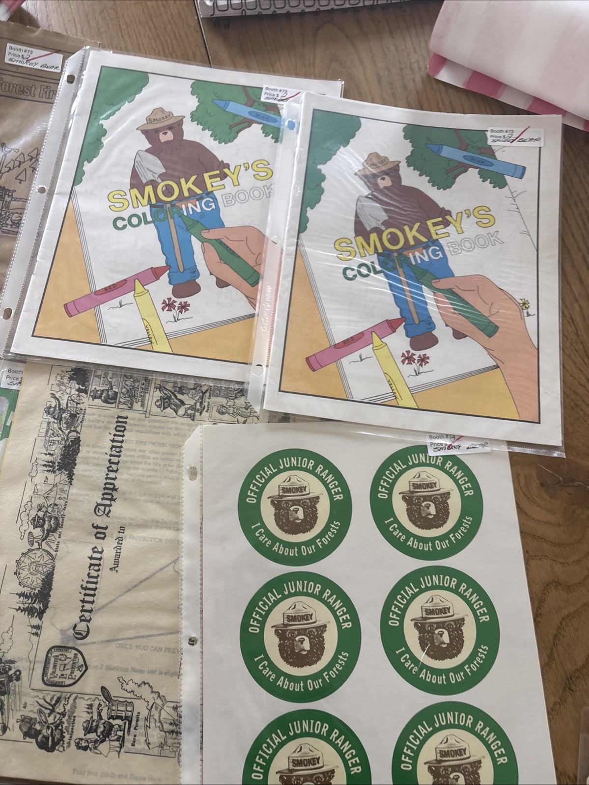 Vintage Lot Of Smokey The Bear Memorabilia Booklets Paper Ephemera Stickers