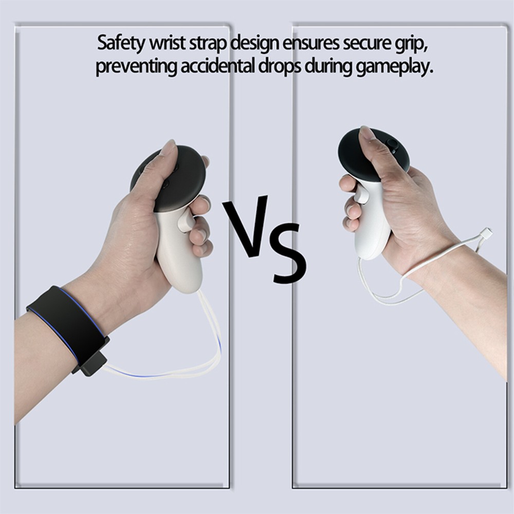 For Meta Quest 3 2 VR Controllers Handle Grip Strap Anti-Drop Ring Joystick Caps