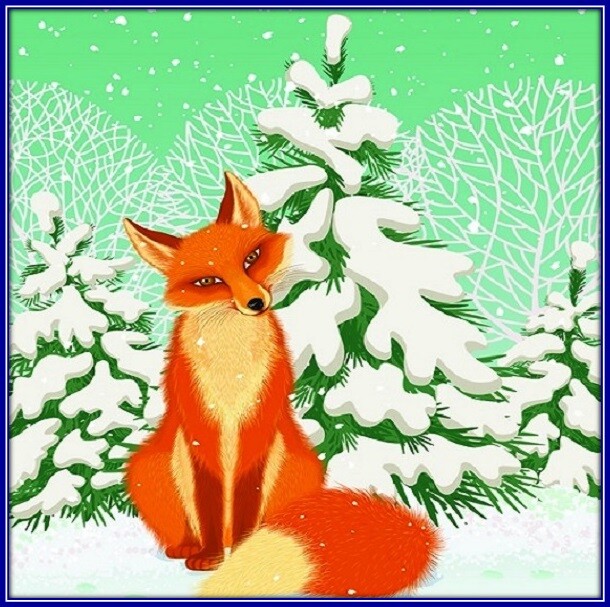 30 Custom Winter Fox Personalized Address Labels