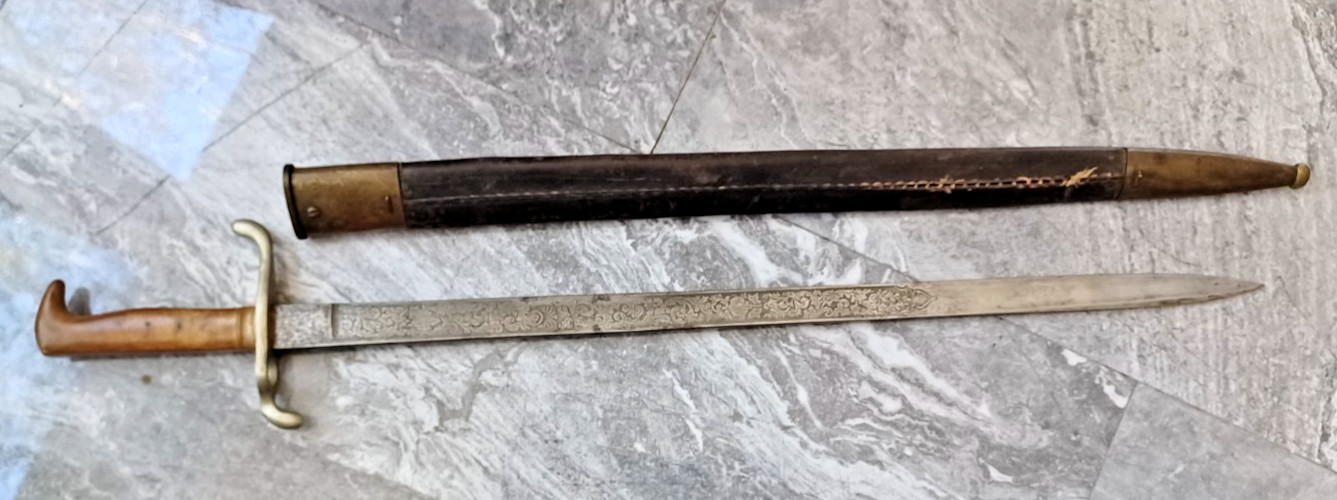 WWI Imperial German Dress Bayonet M1871 Style WKC Solingen Etched Unit Marked