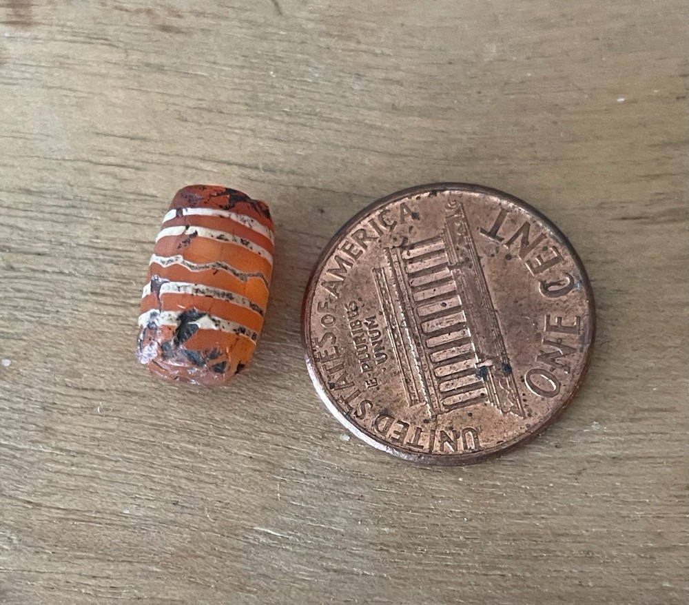 Ancient Pyu Culture Etched Agate Barrel Bead