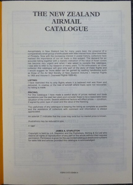 NEW ZEALAND AIRMAIL CATALOGUE J STAPLETON (ID:LIT01)