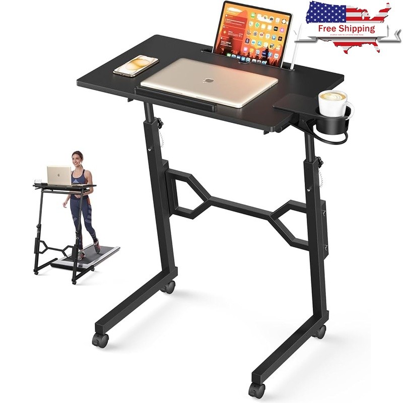 Adjustable Mobile Standing Desk Treadmill Ergonomic Height Rolling Workstation