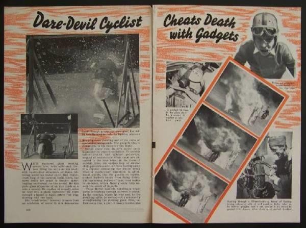 Motorcycle Daredevil Ken Butler 1939 Suicide Legion original vintage pictorial