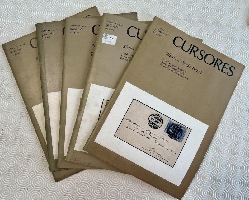 (Philately) CURSORES POSTAL HISTORY MAGAZINE year 1982 nn 7-11 (5 num)