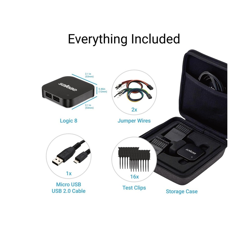 Logic 8 - Saleae 8-Channel Logic Analyzer (Black) Black