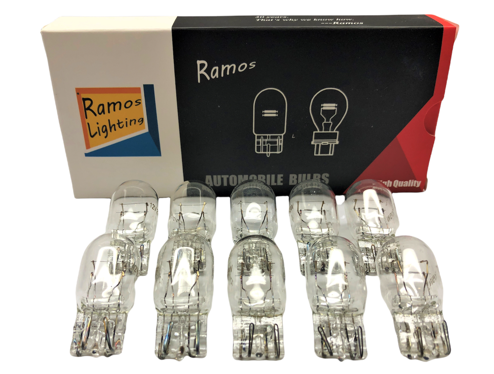 10 Pack 7443 T20 Clear Tail Light Brake Lamp Bulbs - FAST USA Ship