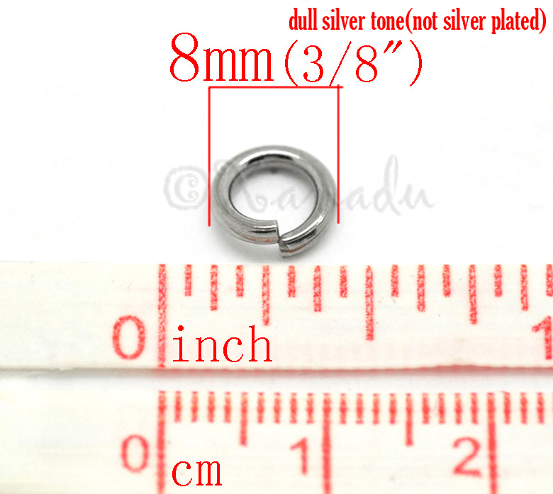 Jump Rings 8mm - 20/50/100 Stainless Steel 14 Gauge Open Jump Rings F8884