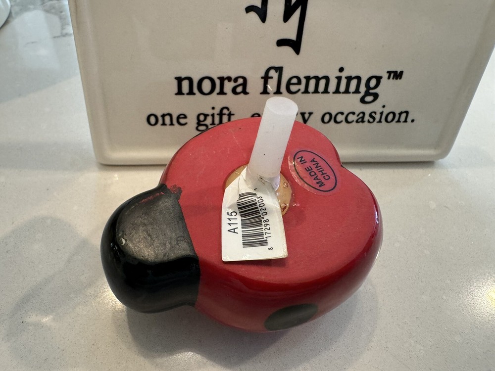 Nora Fleming Lil' Ladybug Mini A115 NEW Ceramic Platter Charm GOOD LUCK