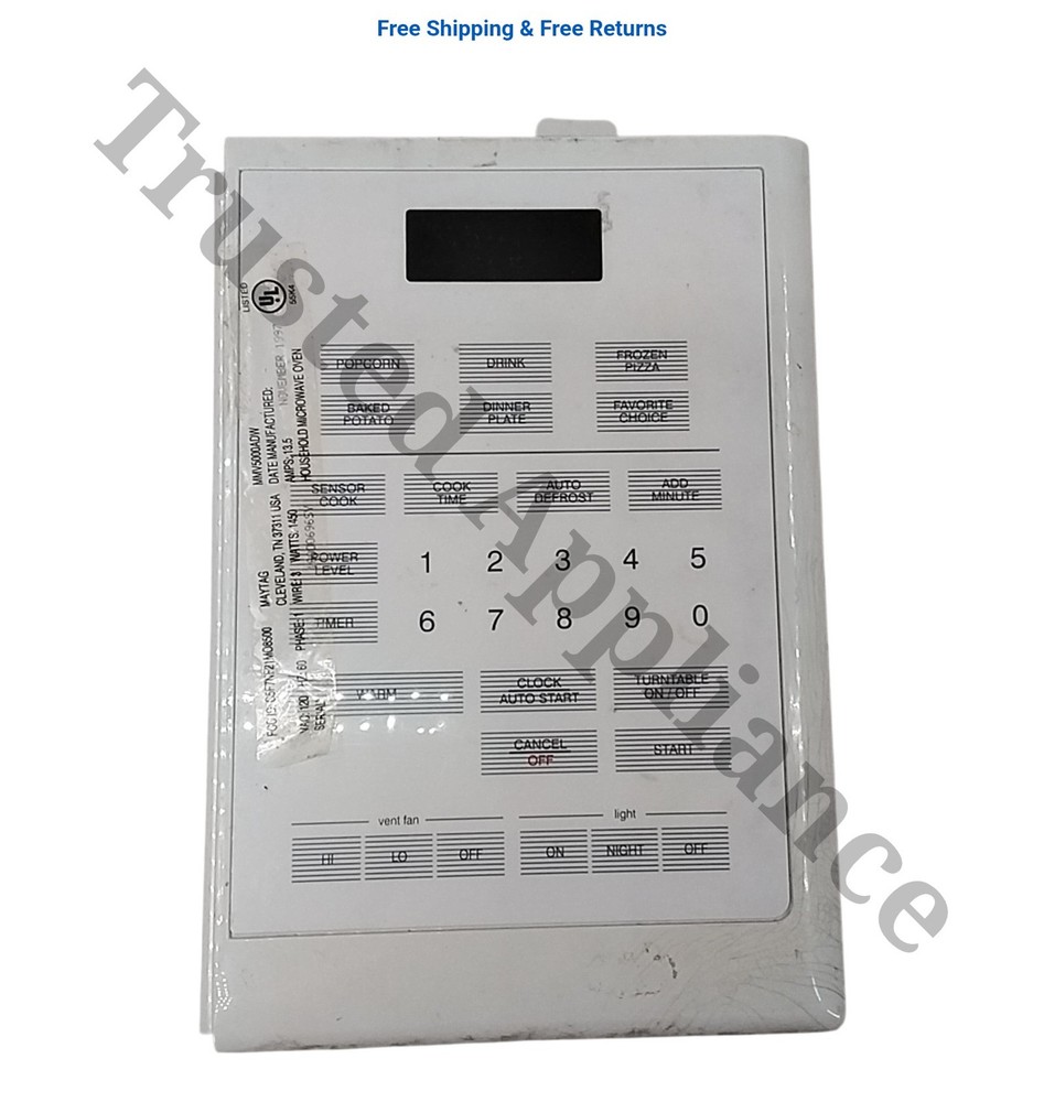 MAYTAG Microwave Control PANEL PART # 56001261 WHITE