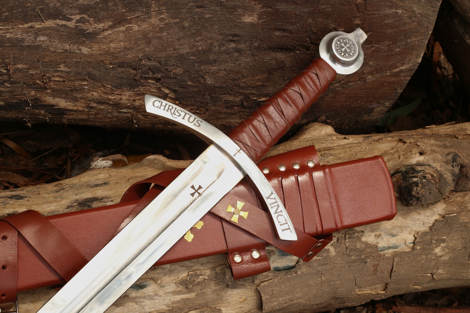 Hand-forged Knights Templar Sword Set — display, cosplay, best gift for him.