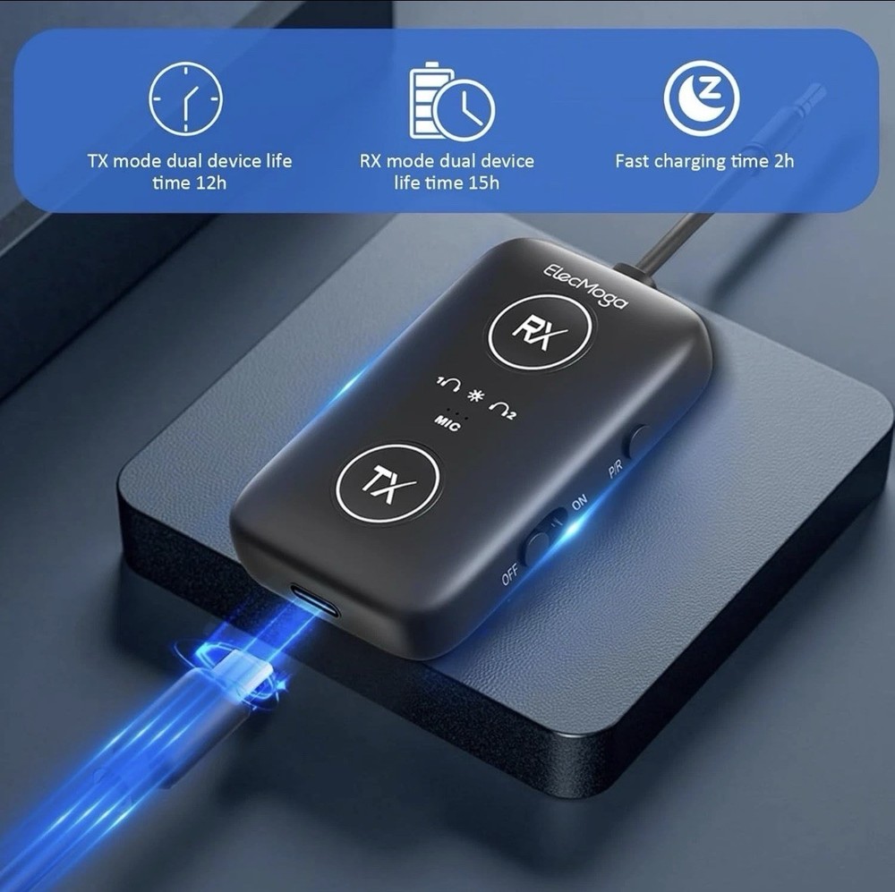 Upgraded Airplane Bluetooth 5.4 Transmitter with Qualcomm Chipset, ElecM...