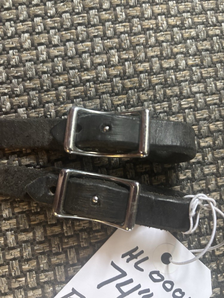 Black Leather Split Reins 74" Length 5/8" Width, Buckle ends