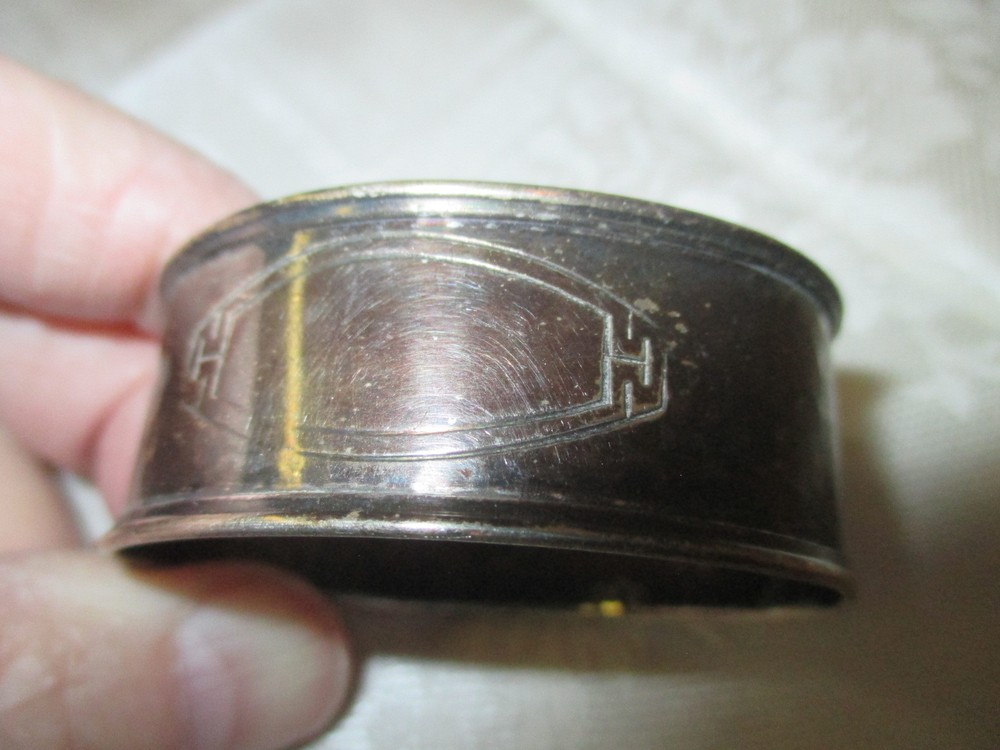 Antique Webster Sterling Napkin Ring hammered Silver