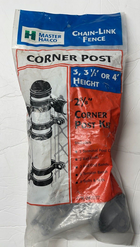Master Halco Chain Link Fence 2-3/8" Galvanized Corner Post Kit