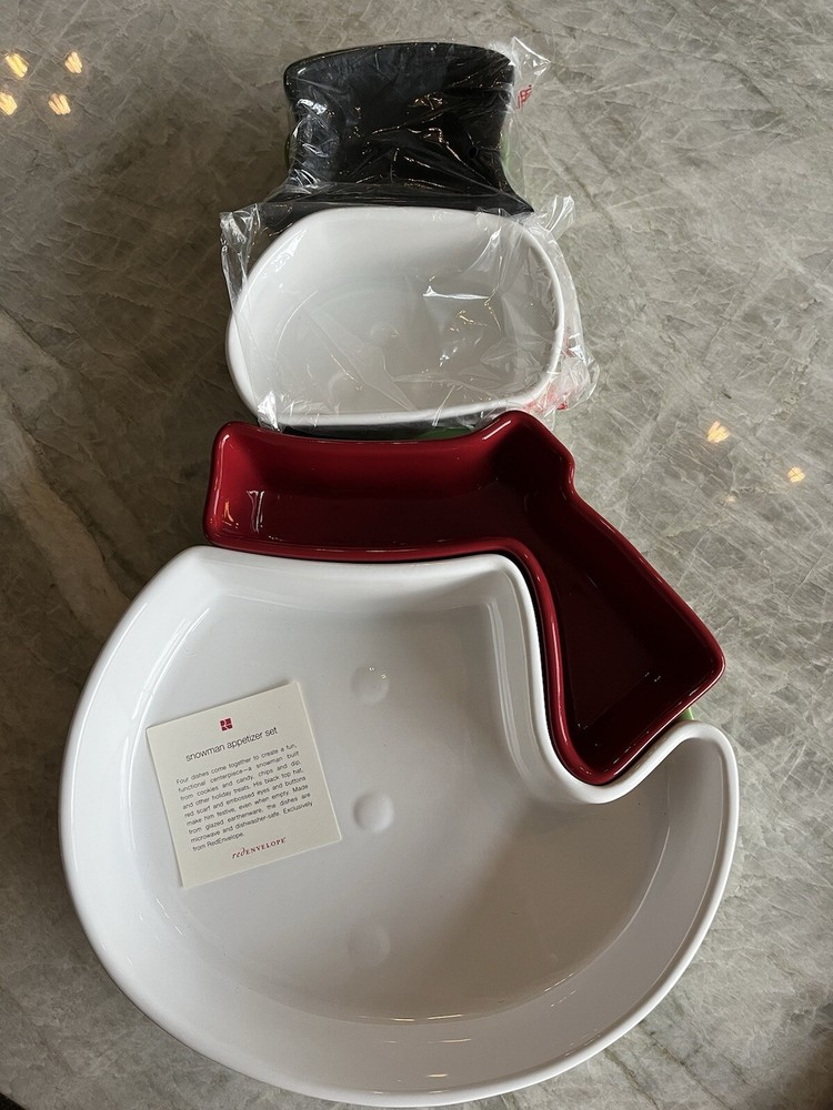 Serving platter Set Snowman Shape by Red Envelope