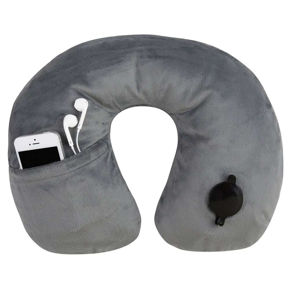 Deluxe Inflatable Pillow, Gray