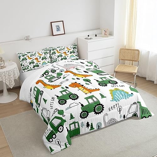 Kids Construction Comforter Set Size Dinosaur Construction Full Multi 36