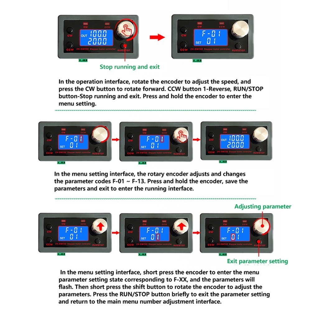 Compact Stepper Motor Control Module LCD Screen Precise Motion Control