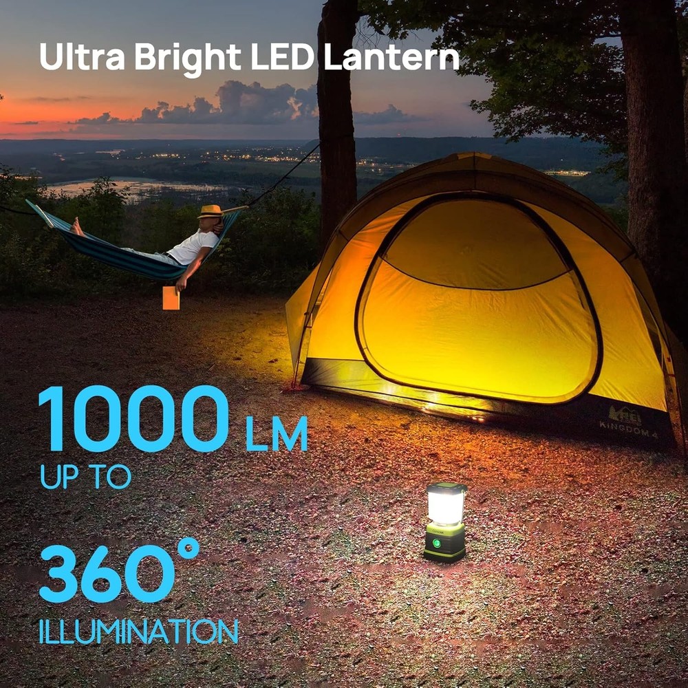 LED Camping Lantern, Consciot Battery Powered 2 Pack, Light Green