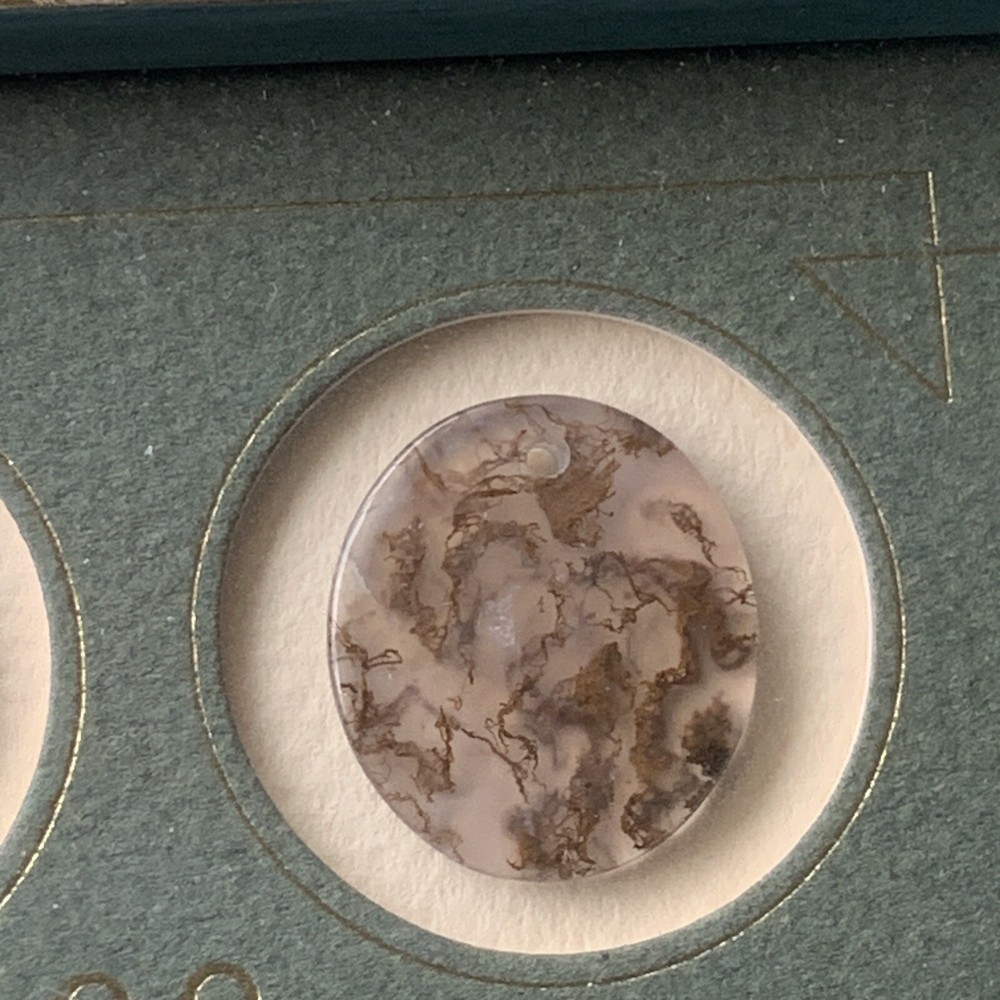 VINTAGE JADE SAMPLES CIRCLES DISCS GEMS FRAMED