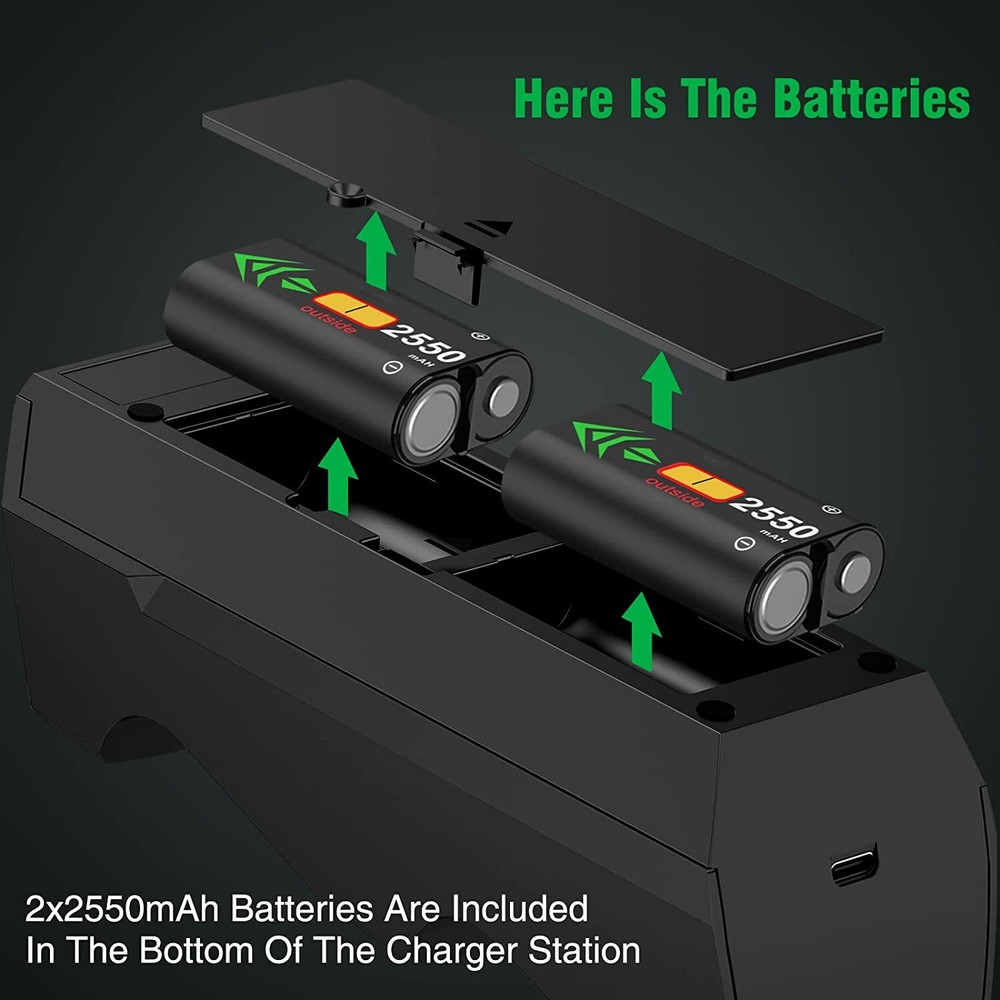 Dual Charging Dock Station+Battery Pack For Xbox One Elite Series X S Controller