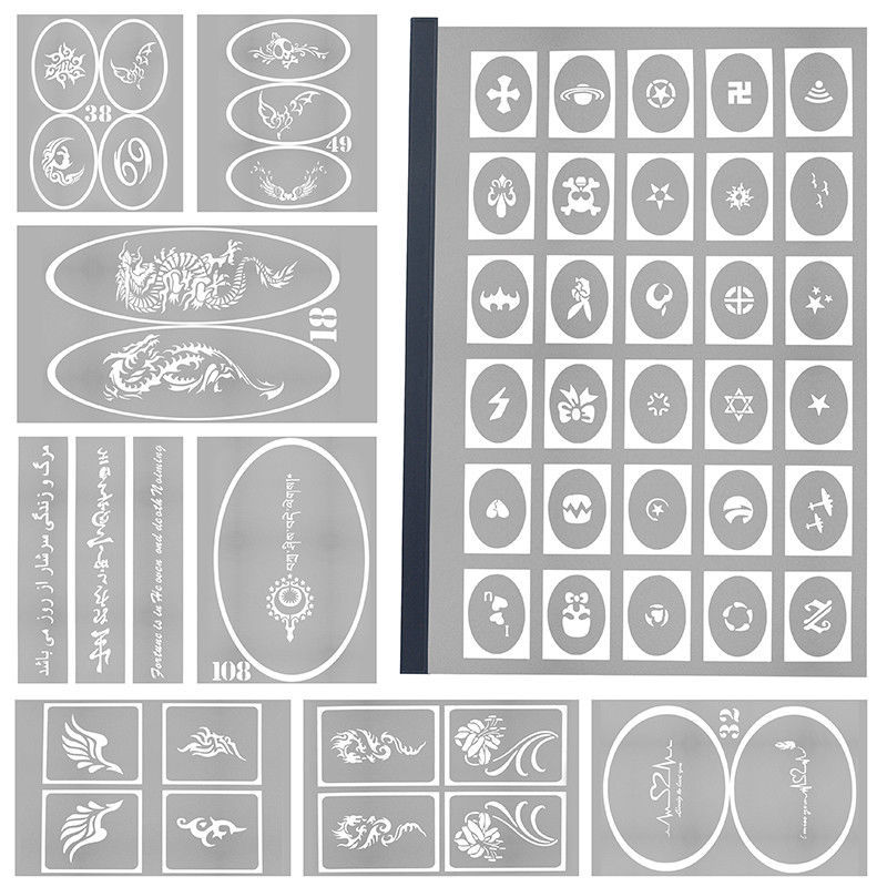 Reusable Airbrush Temporary Tattoo Stencil Art Designs Template 281 Pattern