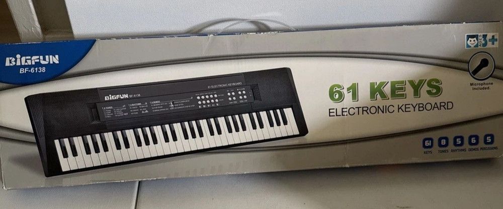 BIGFUN BF-6138 Electronic Keyboard 61-Key with Microphone