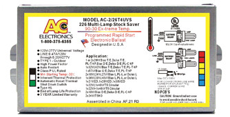 AC Electronics AC-2/26T4UVS1 226 Electronic CFL Ballast