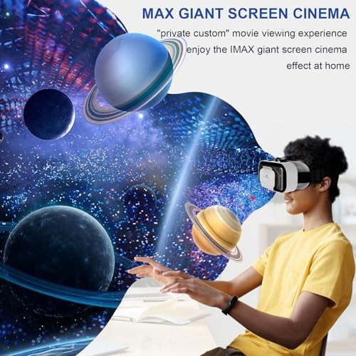 3D VR Headset with Controller - Adjustable Virtual Reality Goggles for 4.7-6.5"