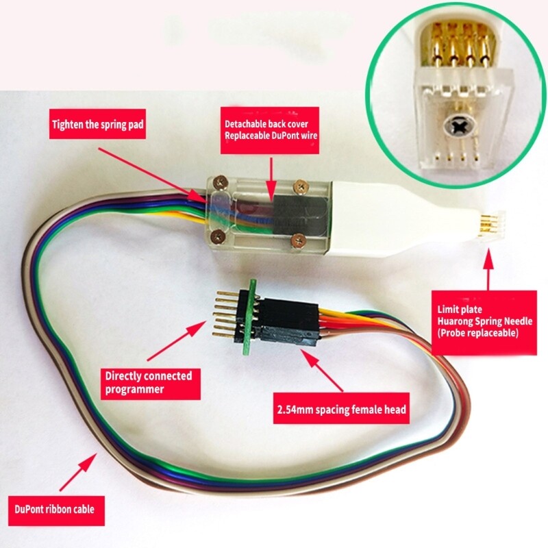 SOP8 150mil Connectors Test Clip Cable 4.4mm Space For EEPROM Programming USA