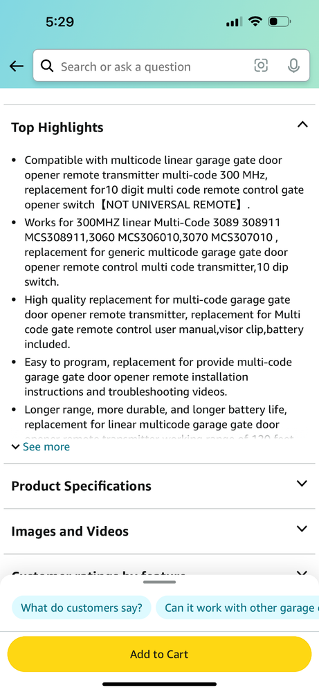 garage/gate door replacement remote opener 2pk
