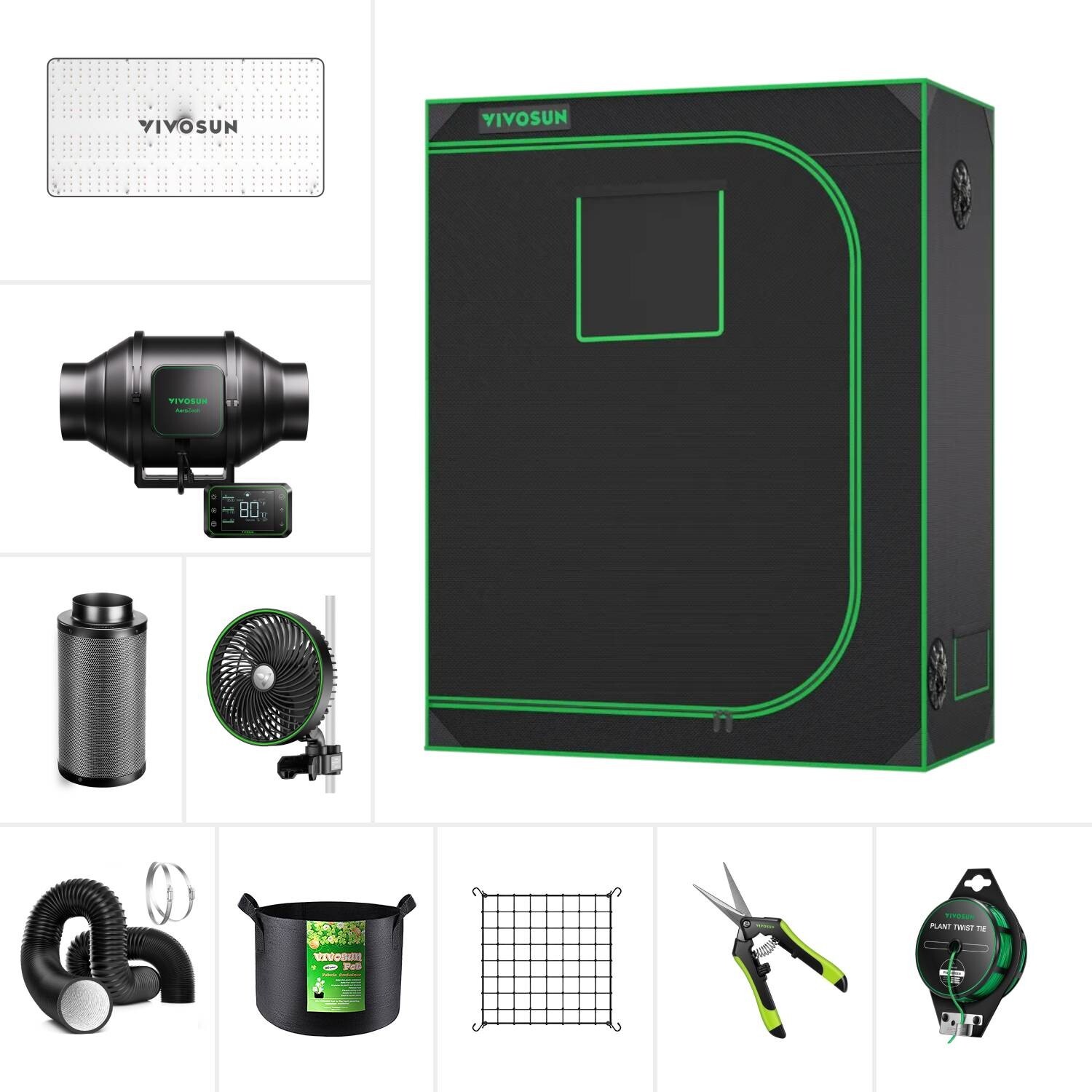 VIVOSUN GIY-B42 Smart Grow Tent Kit w/ VS2000 LED Grow Light,Wifi-Control Auto