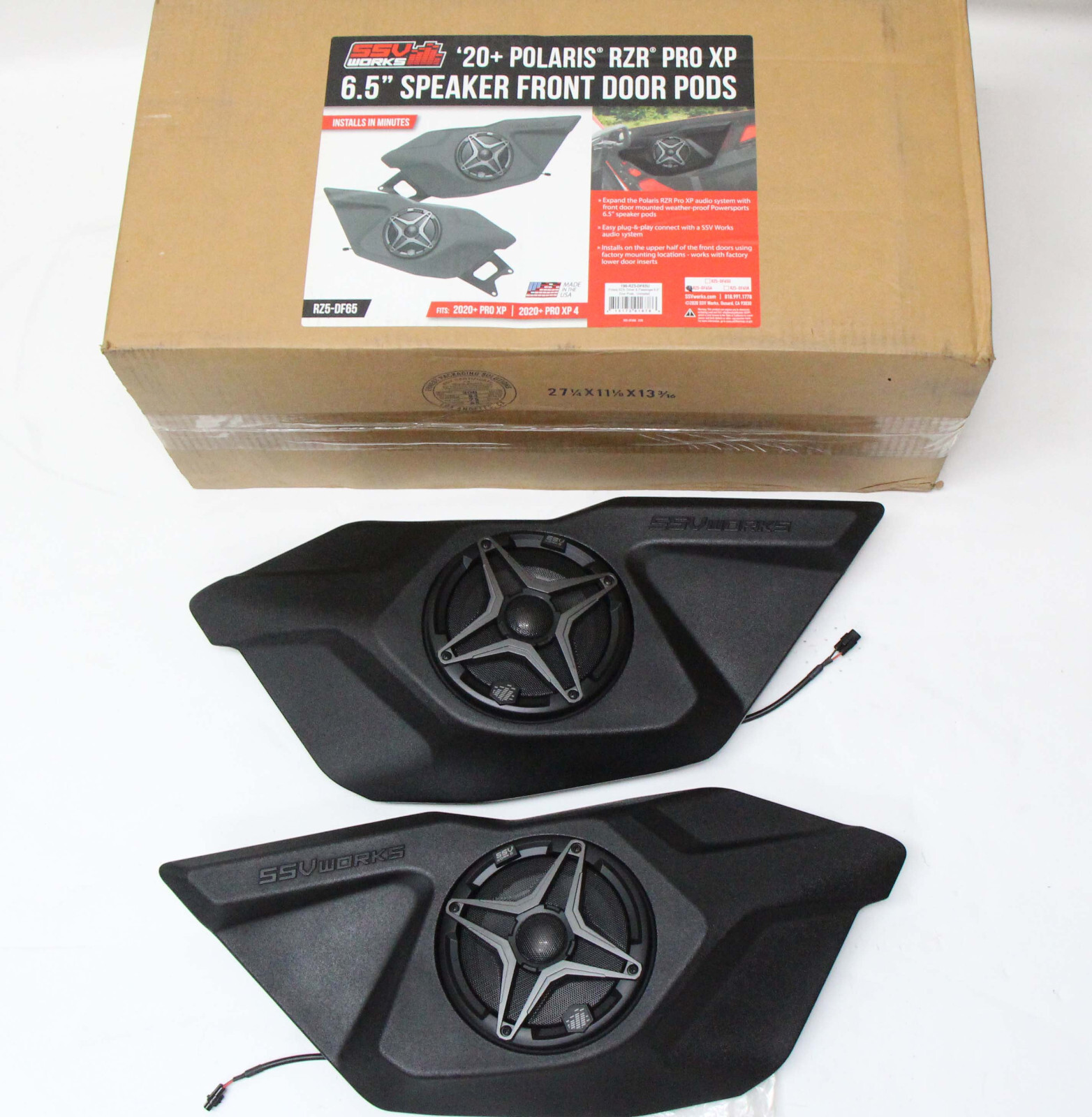 SSV Works Front Door Speaker pods W/ 6.5" SSV Speakers 20-24 Polaris RZR PRO XP