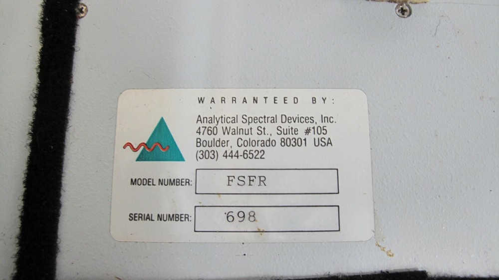 ANALYTICAL SPECTRAL DEVICES Field Spec Spectroradiometer Model FSFR