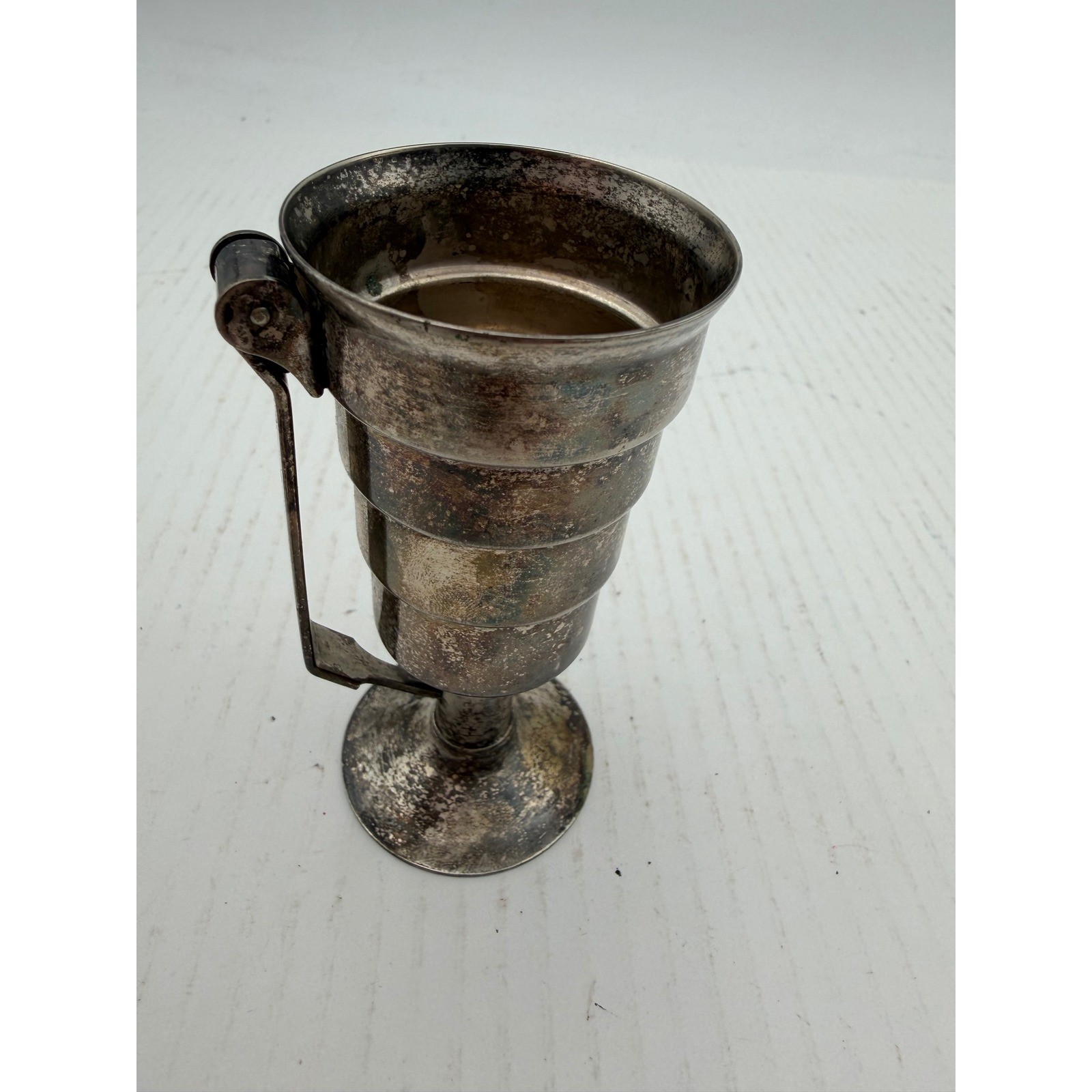 Vintage Silver Jigger Bar Tool Shot Glass Measure 2oz G3