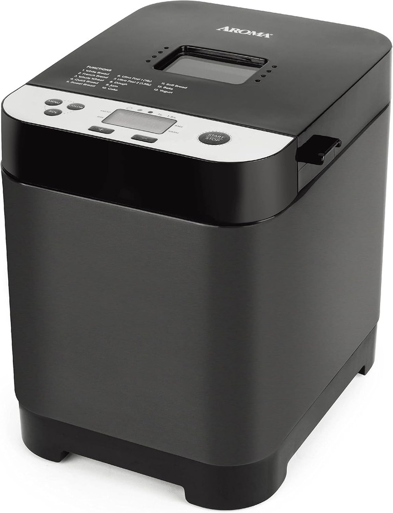 ® 1.5Lbs. Digital Bread Maker with Crust Customization, Clear-View Lid, and Nons