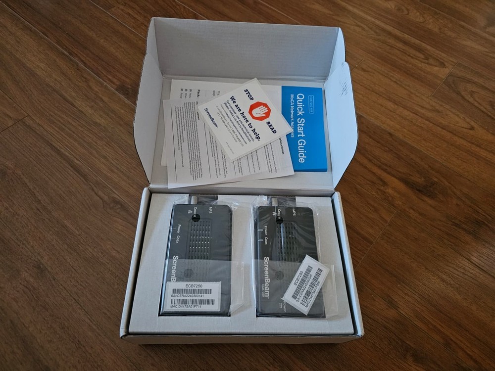 ScreenBeam Bonded MoCA 2.5 Network Adapter Coaxial Ethernet Kit ECB7250 2-Pack