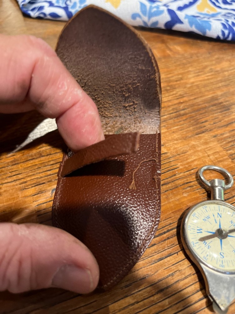 Map Measure OPISOMETER & COMPASS Leather Pouch - broken strap