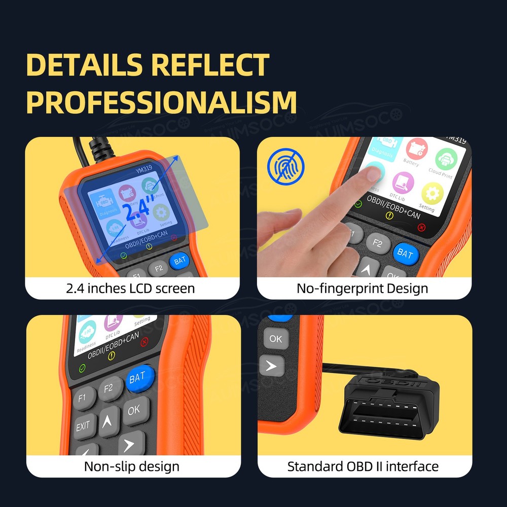 2026 AUIMSOCO OBD2 Scanner ABS SRS Car Diagnostic Tool Fault Code Reader