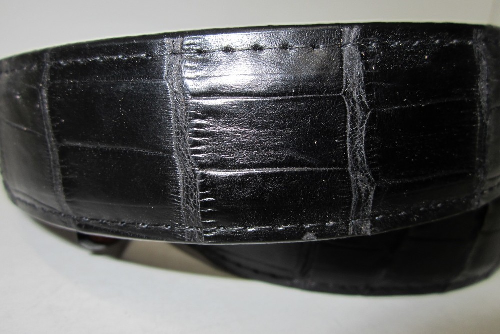 GENUINE ALLIGATOR BELTS, BLACK