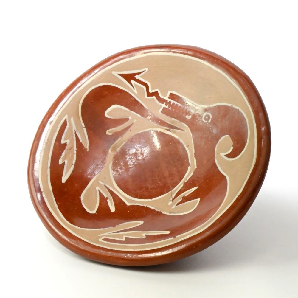 Santa Clara Red Plate Water Serpent by Ursulita Naranjo