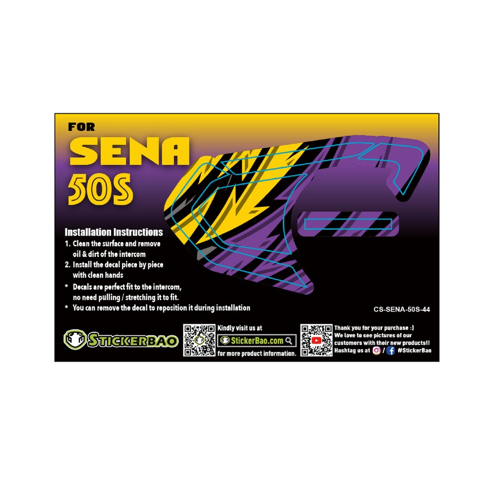 Yellow Arrow Device Surface Sticker For SENA 50S Intercom x1