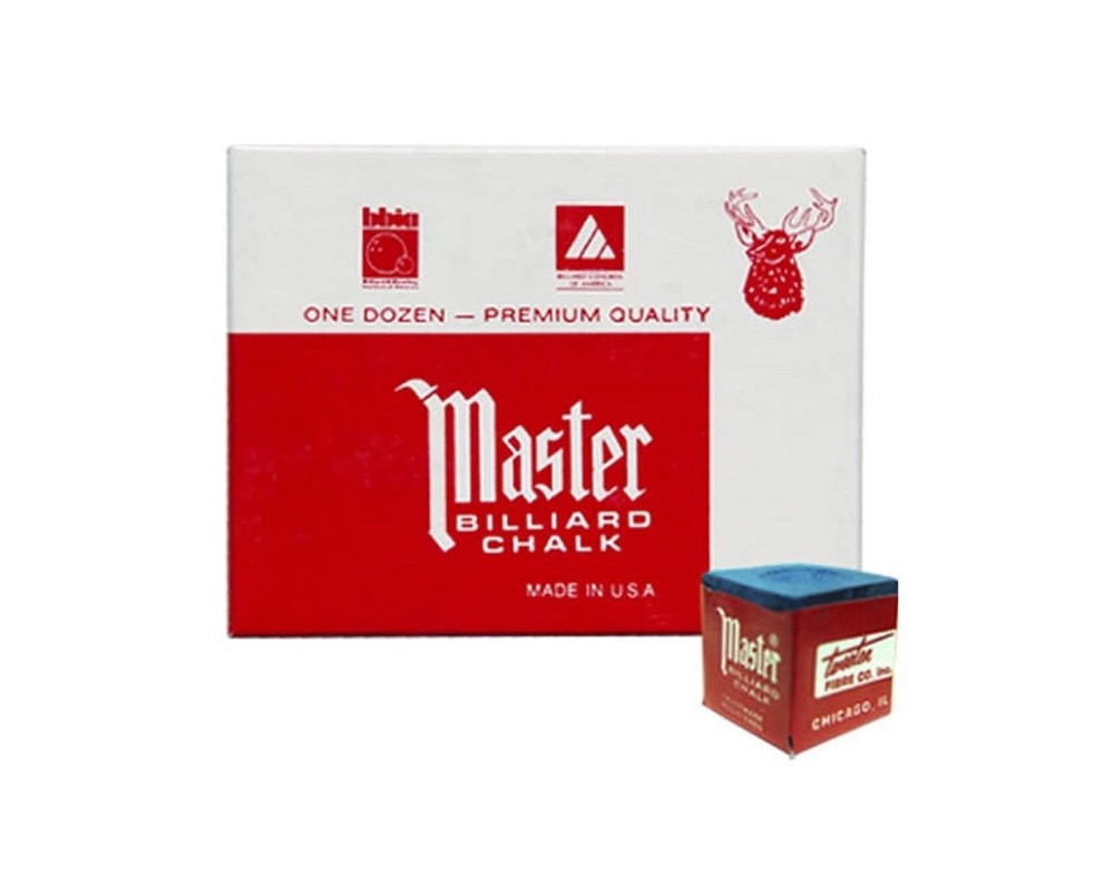 Masters Blue Cue Chalk - 4 dozen