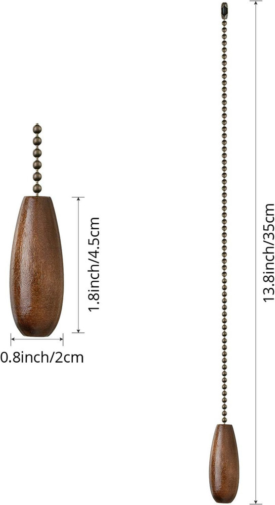 8 Pieces Ceiling Fan Pull Chains Extender Wooden Pendant Pull Chain Extension fo