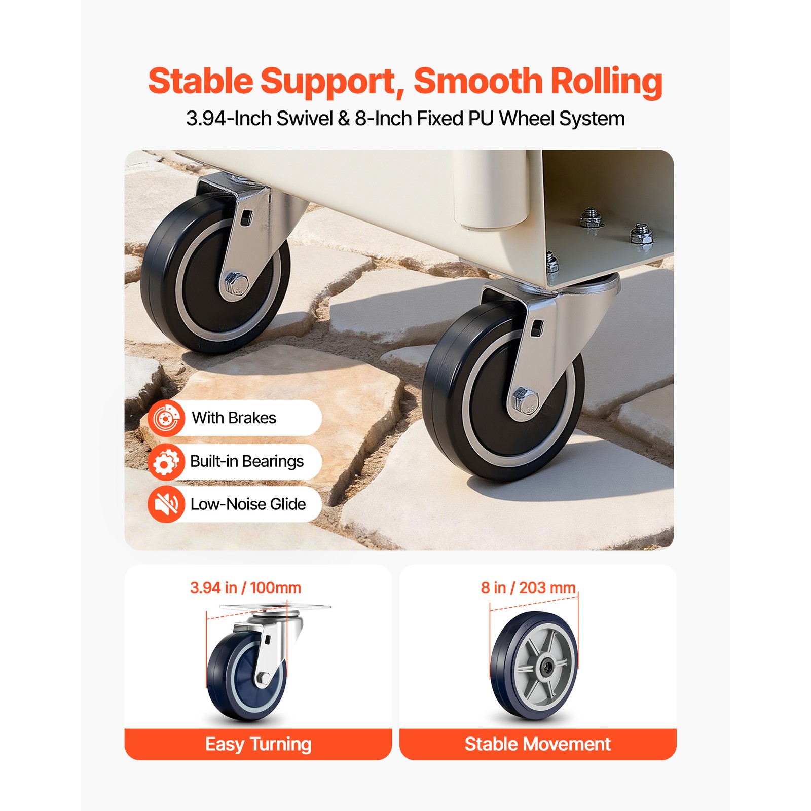 Uimoso U-Boat Platform Cart Dolly 2000lbs Capacity Duty Hand Truck with 6 Wheels